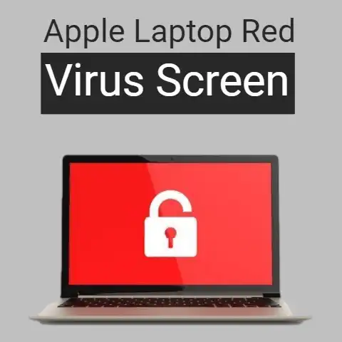 Apple Laptop Red Virus Screen￼