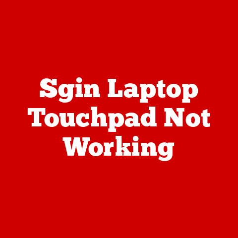 Sgin Laptop Touchpad Not Working